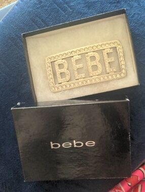 Silver Rhinestone Embellished Bebe Logo Buckle Can Be Used On a Belt. NWT